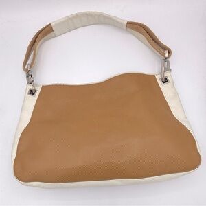 Bottega Veneta Tan and Cream Shoulder Bag